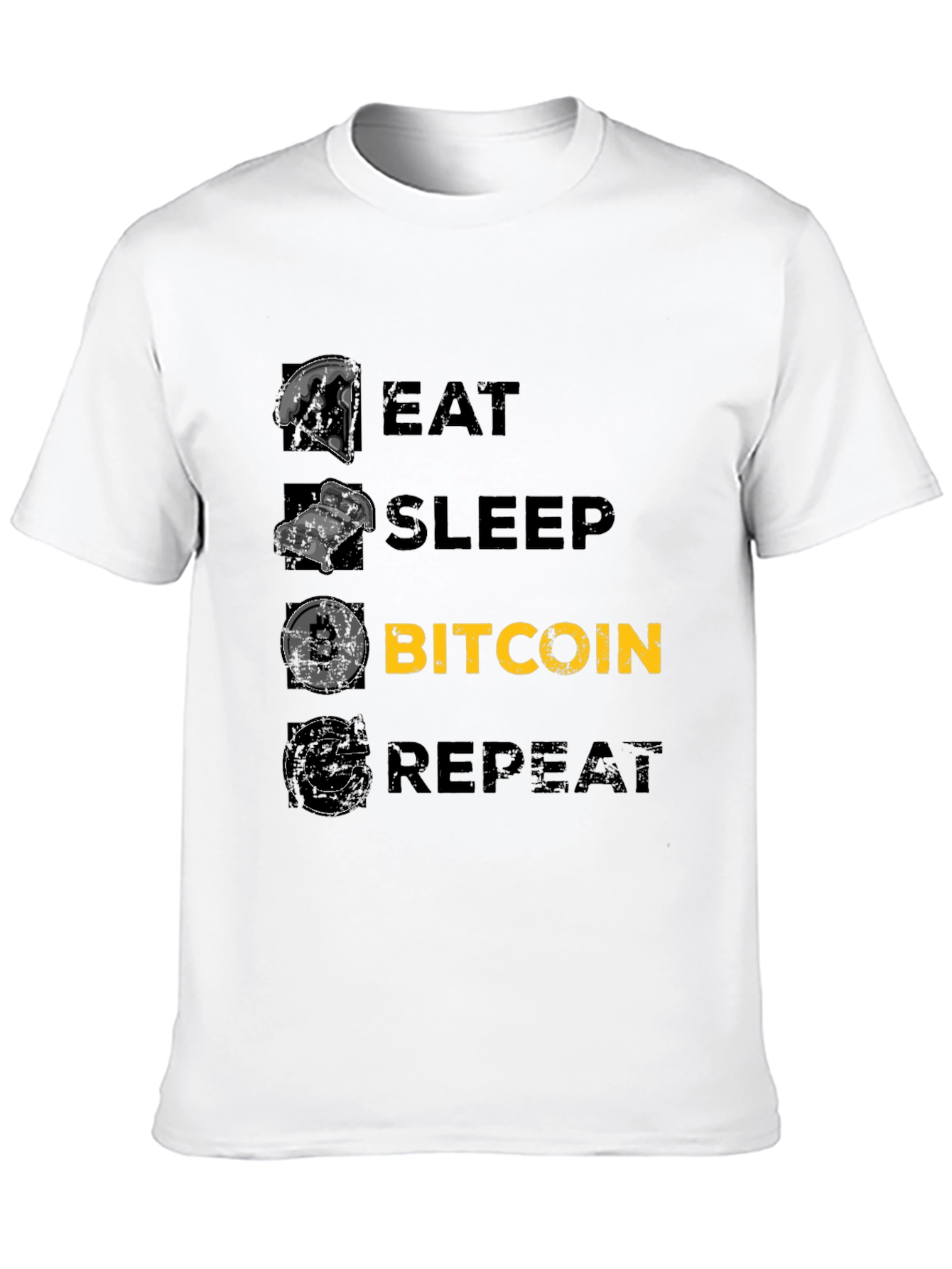 Eat Sleep Bitcoin Repeat Black T-Shirt