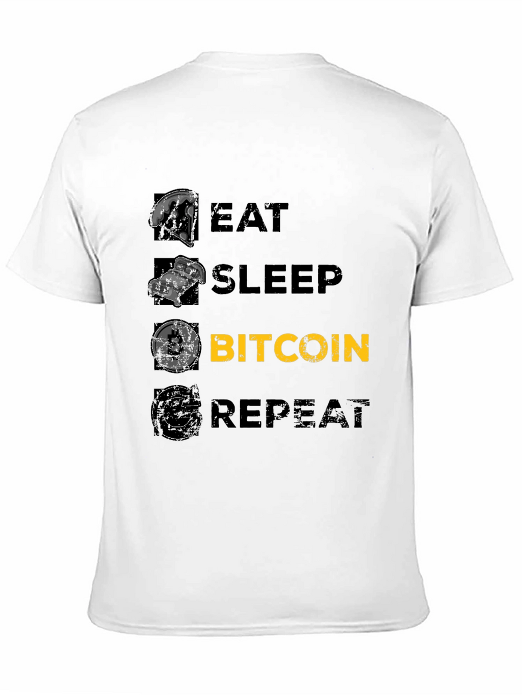 Eat Sleep Bitcoin Repeat Black T-Shirt
