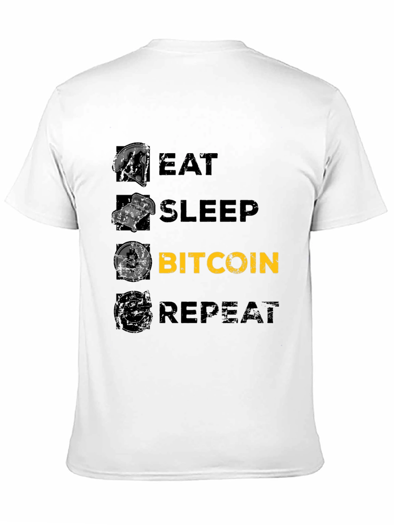 Eat Sleep Bitcoin Repeat Black T-Shirt