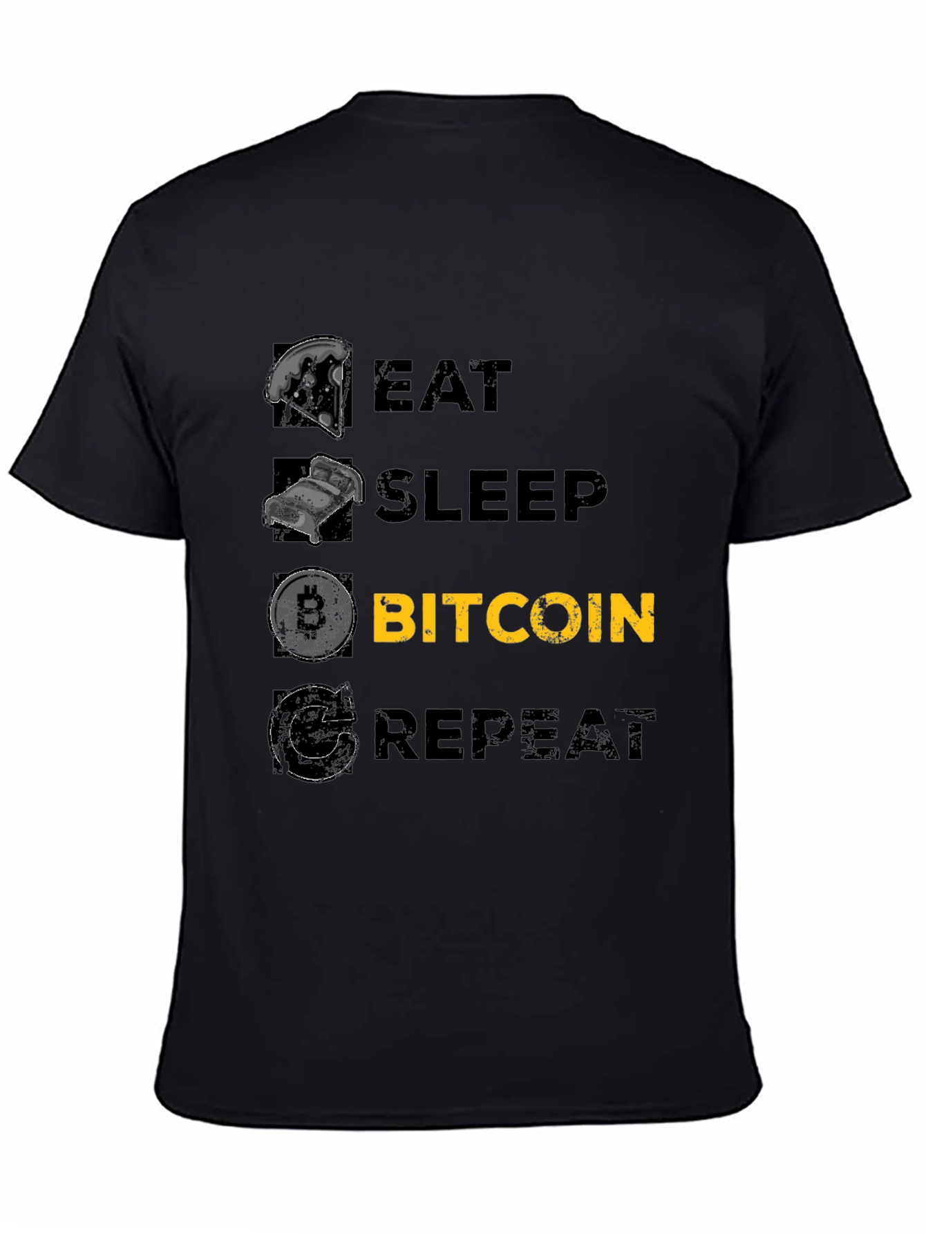 Eat Sleep Bitcoin Repeat Black T-Shirt