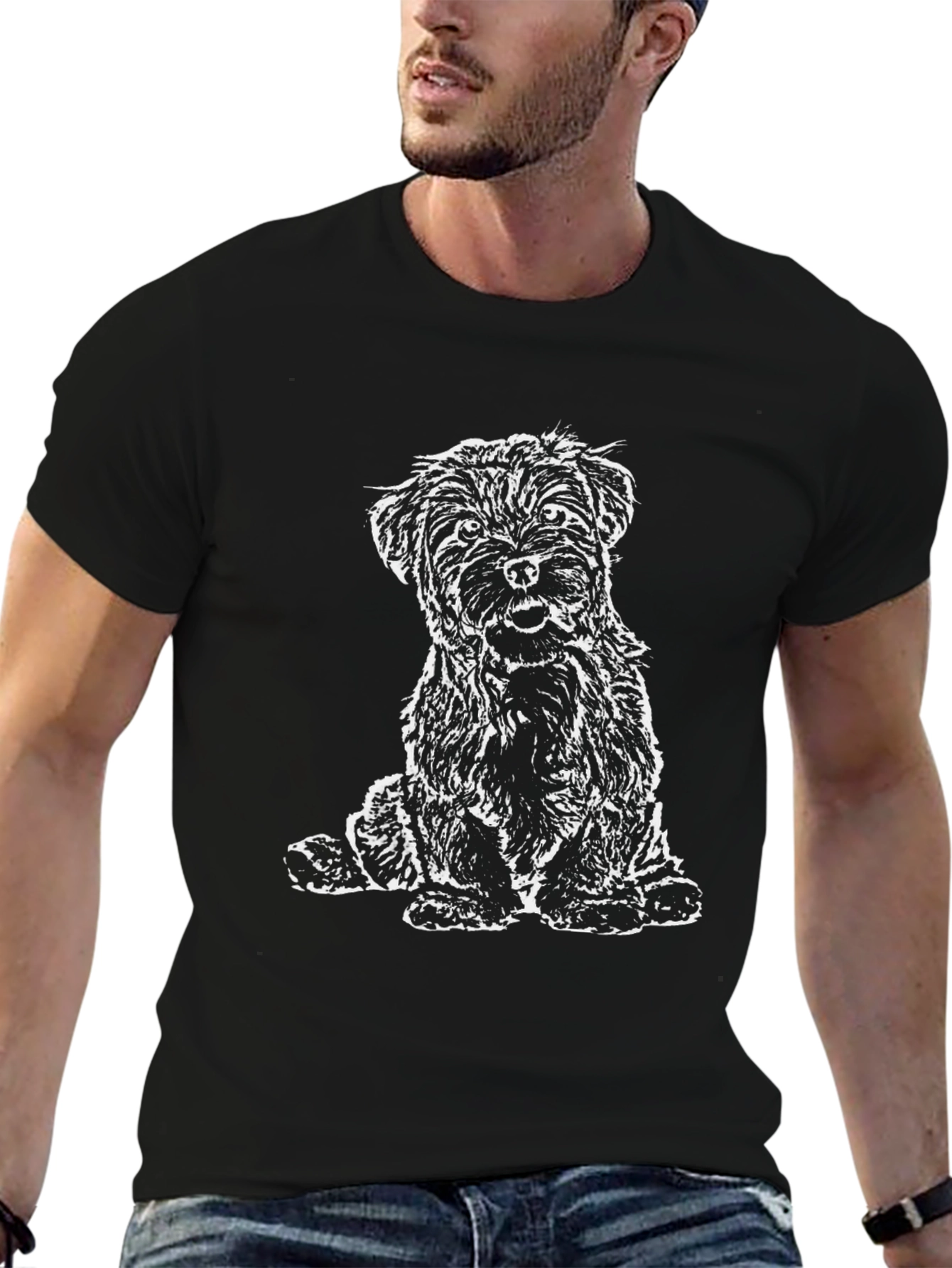 Dog Graphic T-Shirt - Mens Black Tee