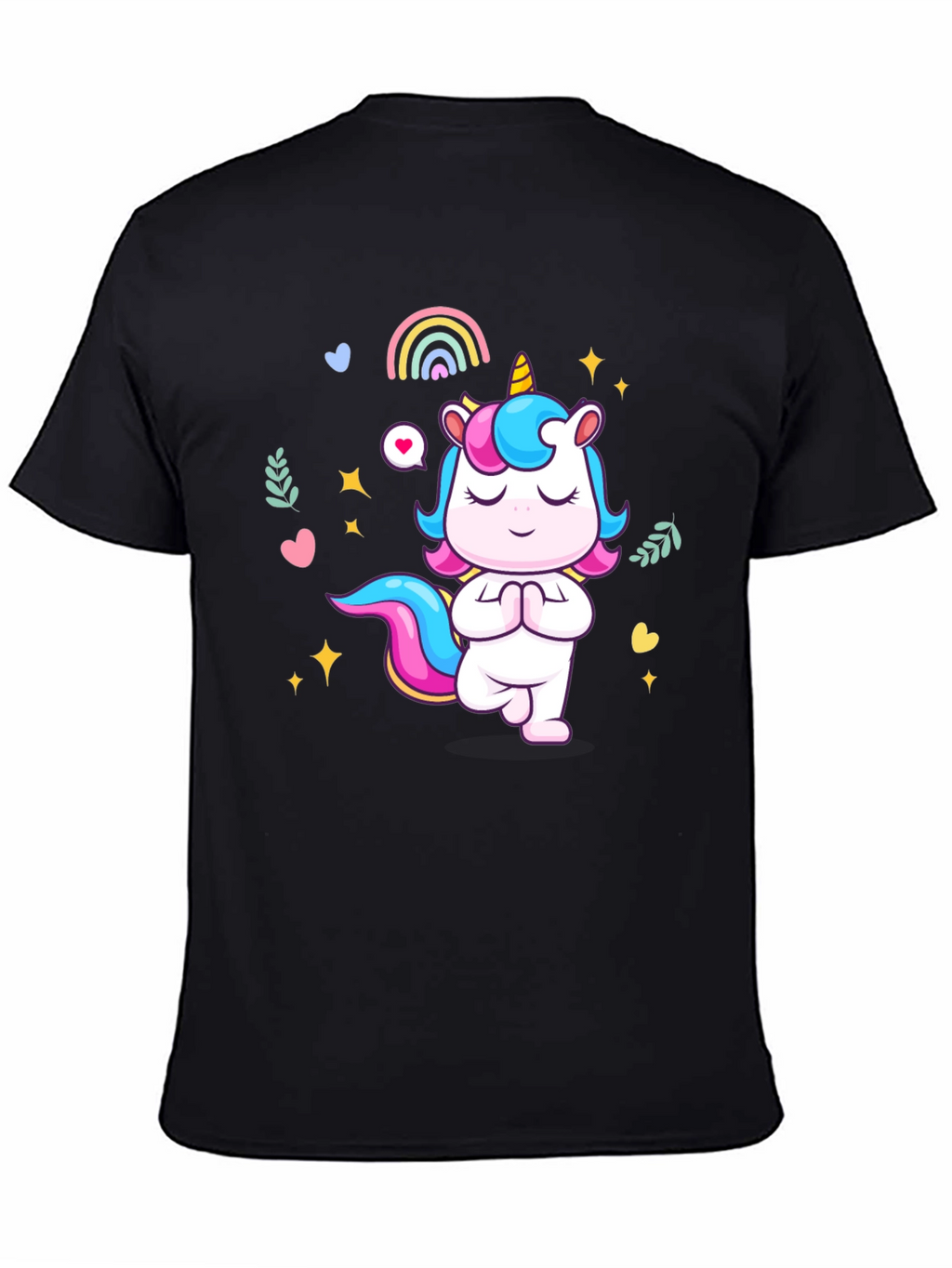 Yoga Unicorn Black T-shirt