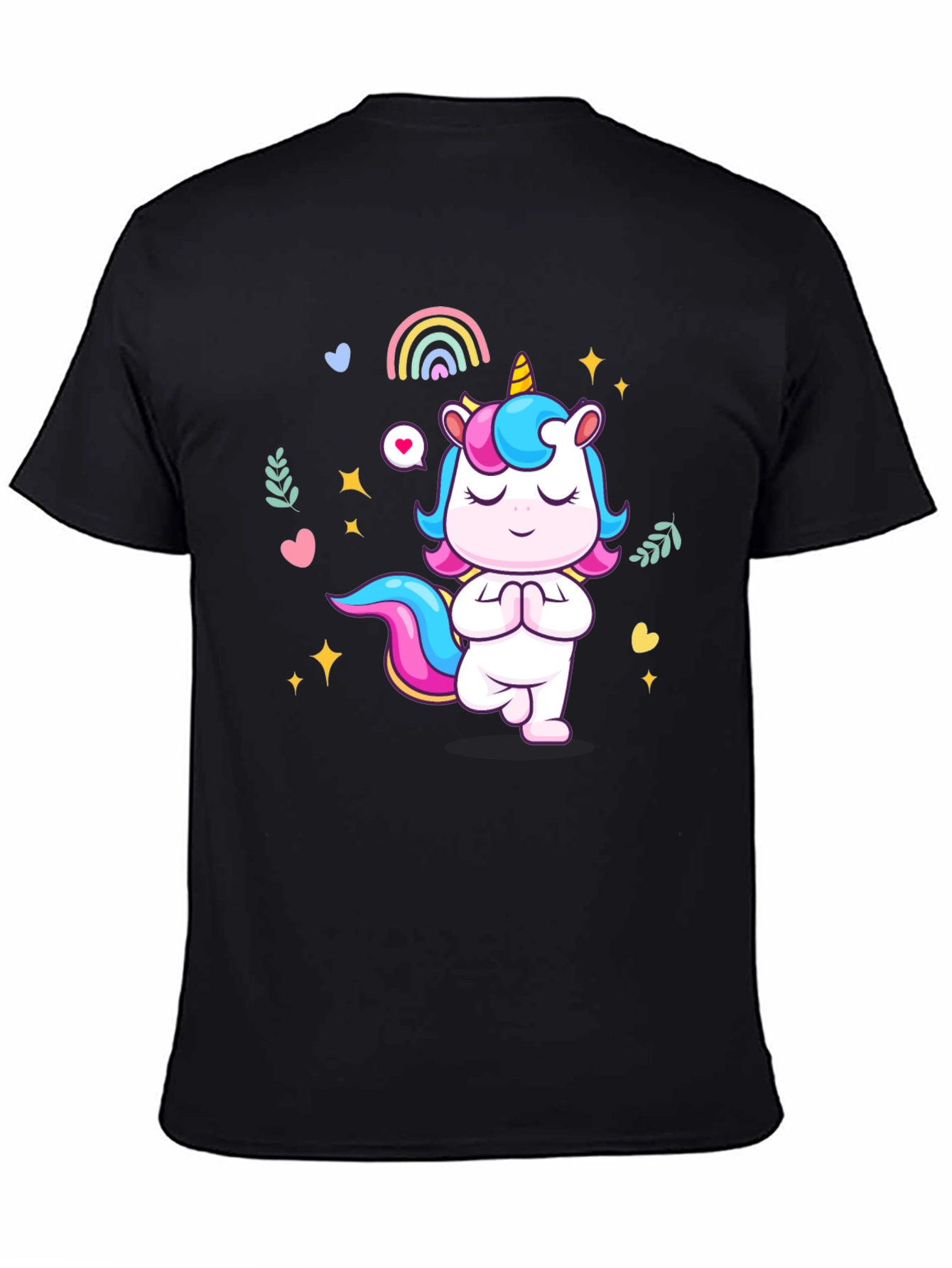 Yoga Unicorn Black T-shirt