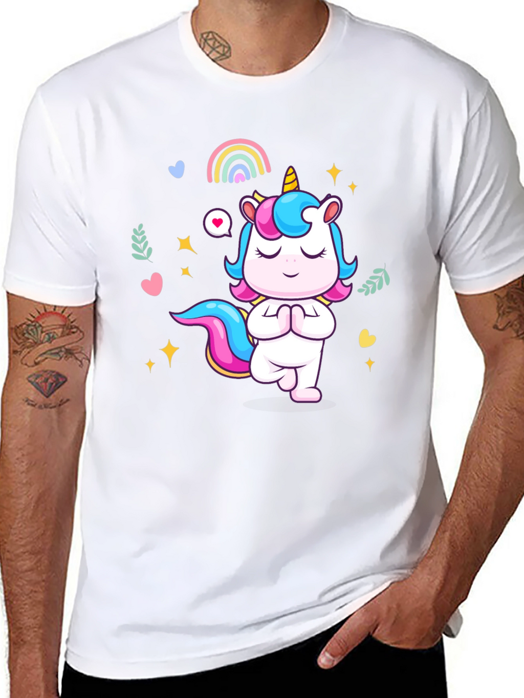 Yoga Unicorn Black T-shirt