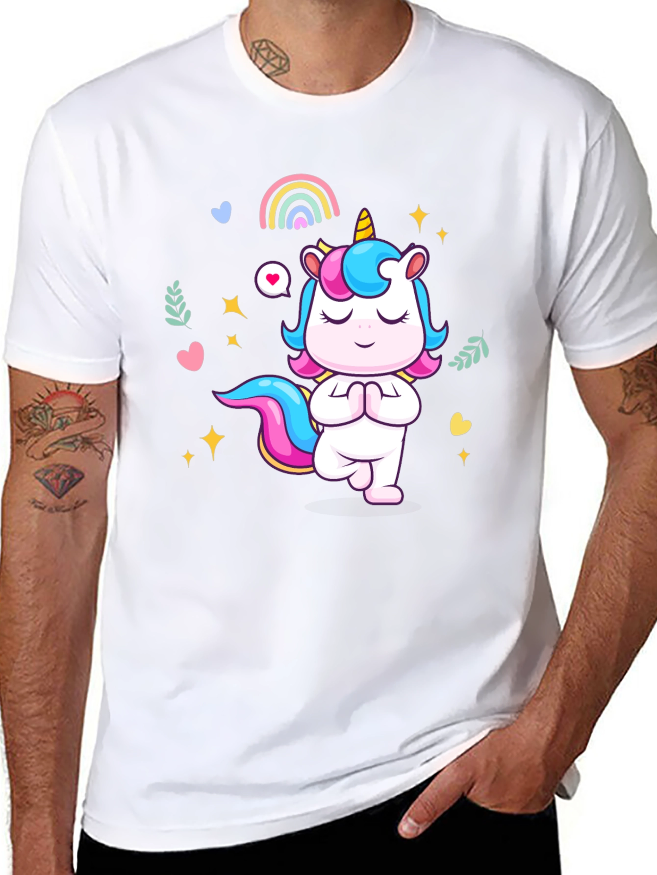 Yoga Unicorn Black T-shirt
