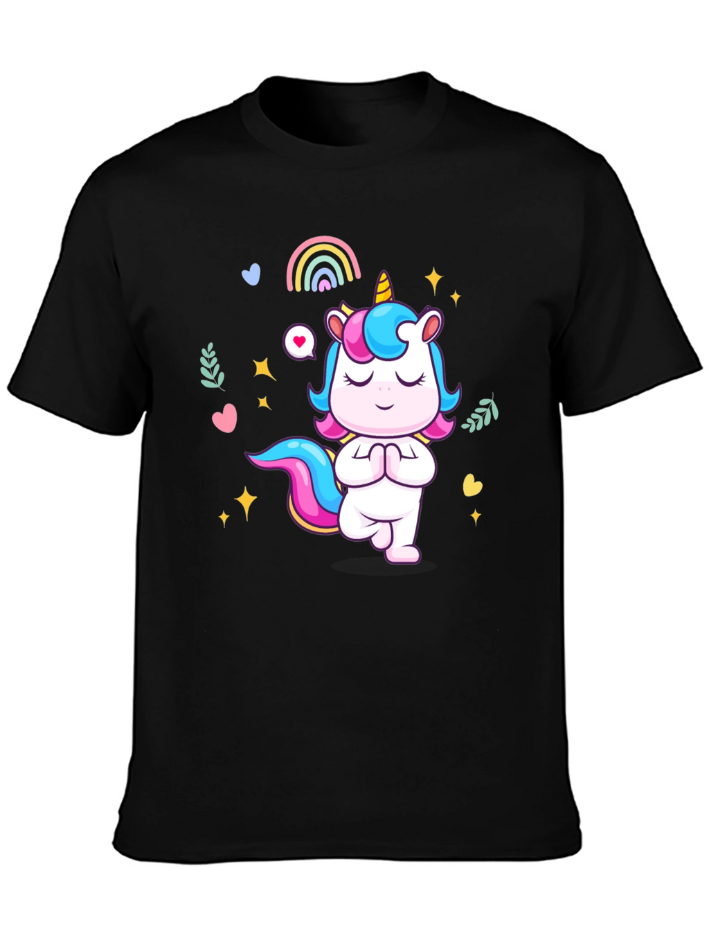 Yoga Unicorn Black T-shirt