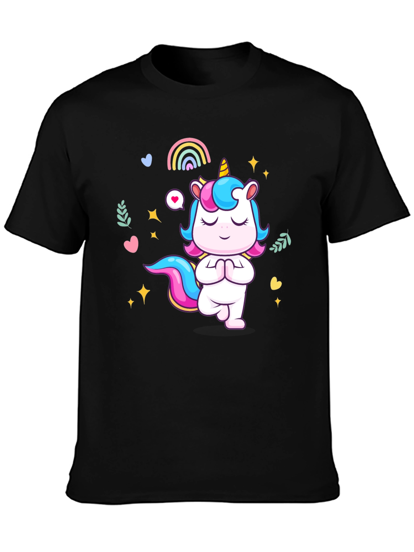 Yoga Unicorn Black T-shirt