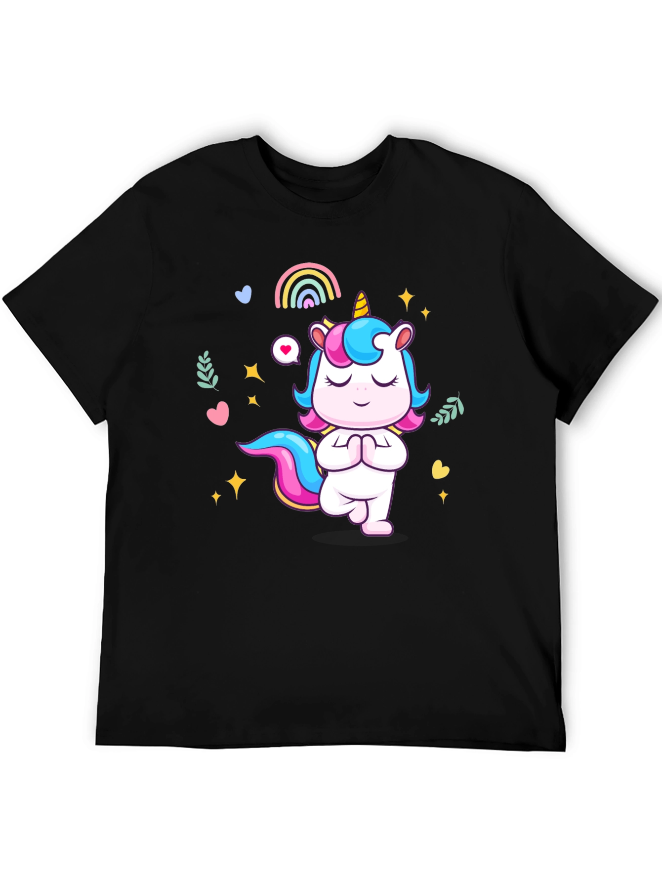 Yoga Unicorn Black T-shirt