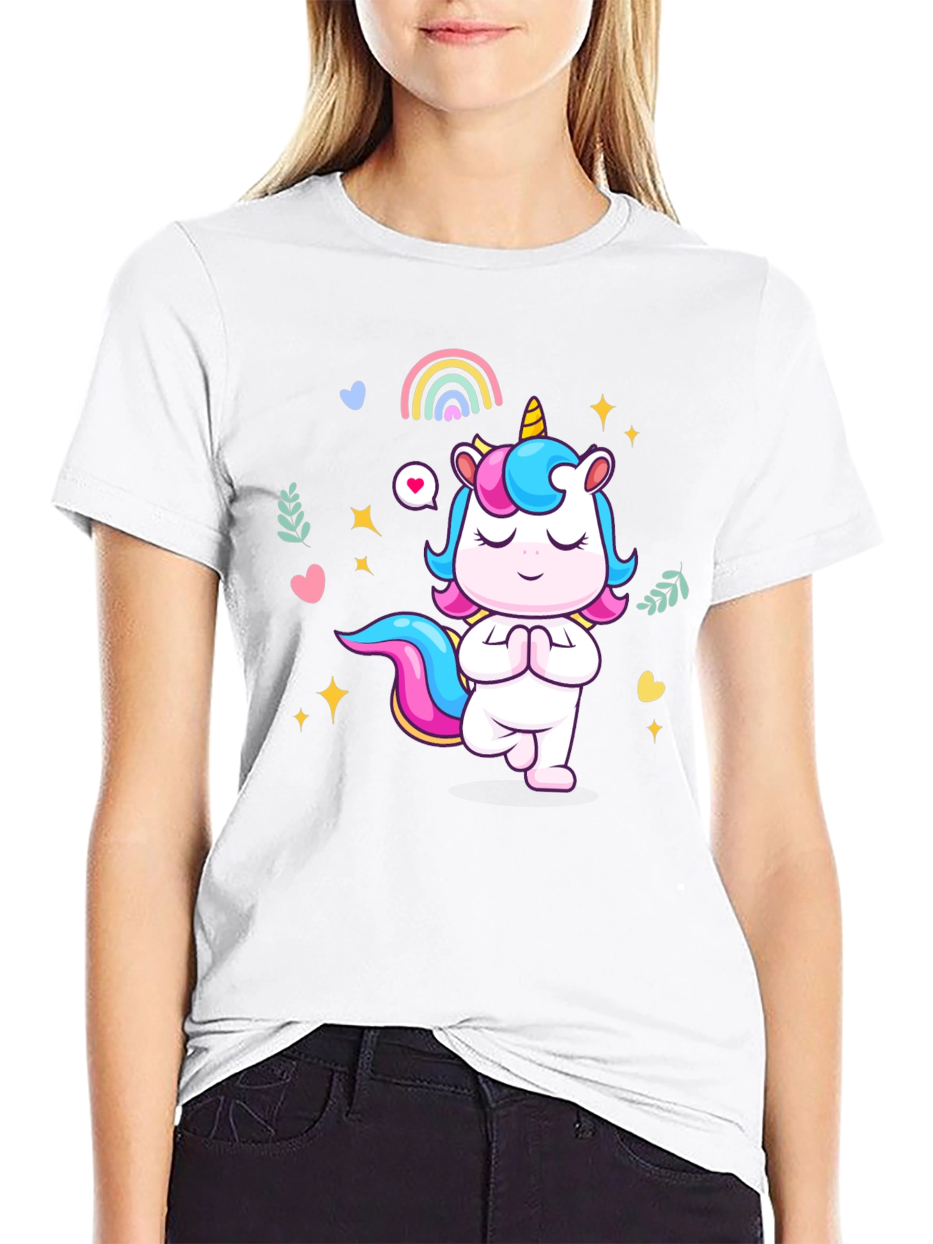 Yoga Unicorn Black T-shirt