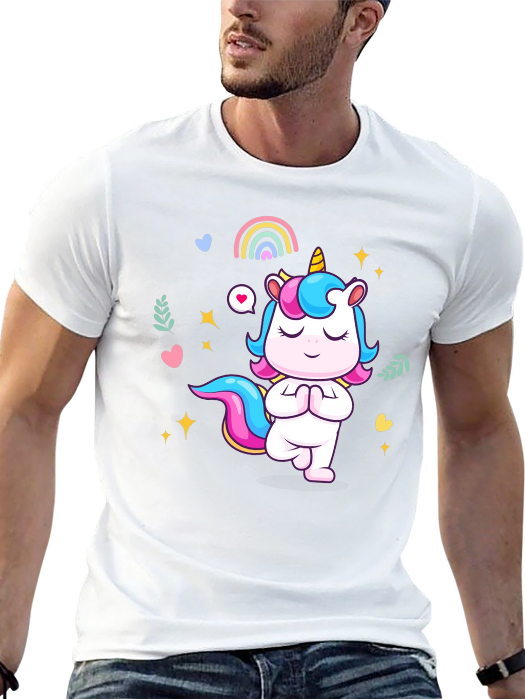 Yoga Unicorn Black T-shirt