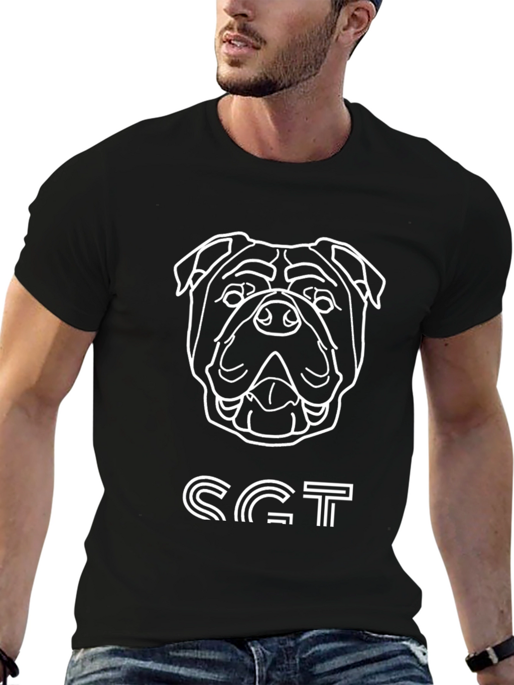 Cool Bulldog Tee - Black Graphic T-Shirt