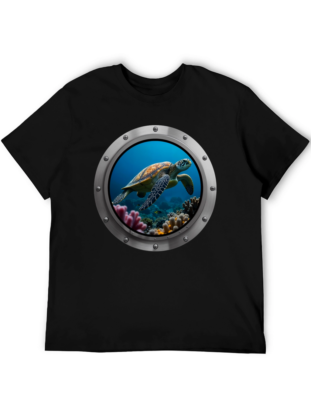 Sea Turtle Porthole Graphic T-Shirt