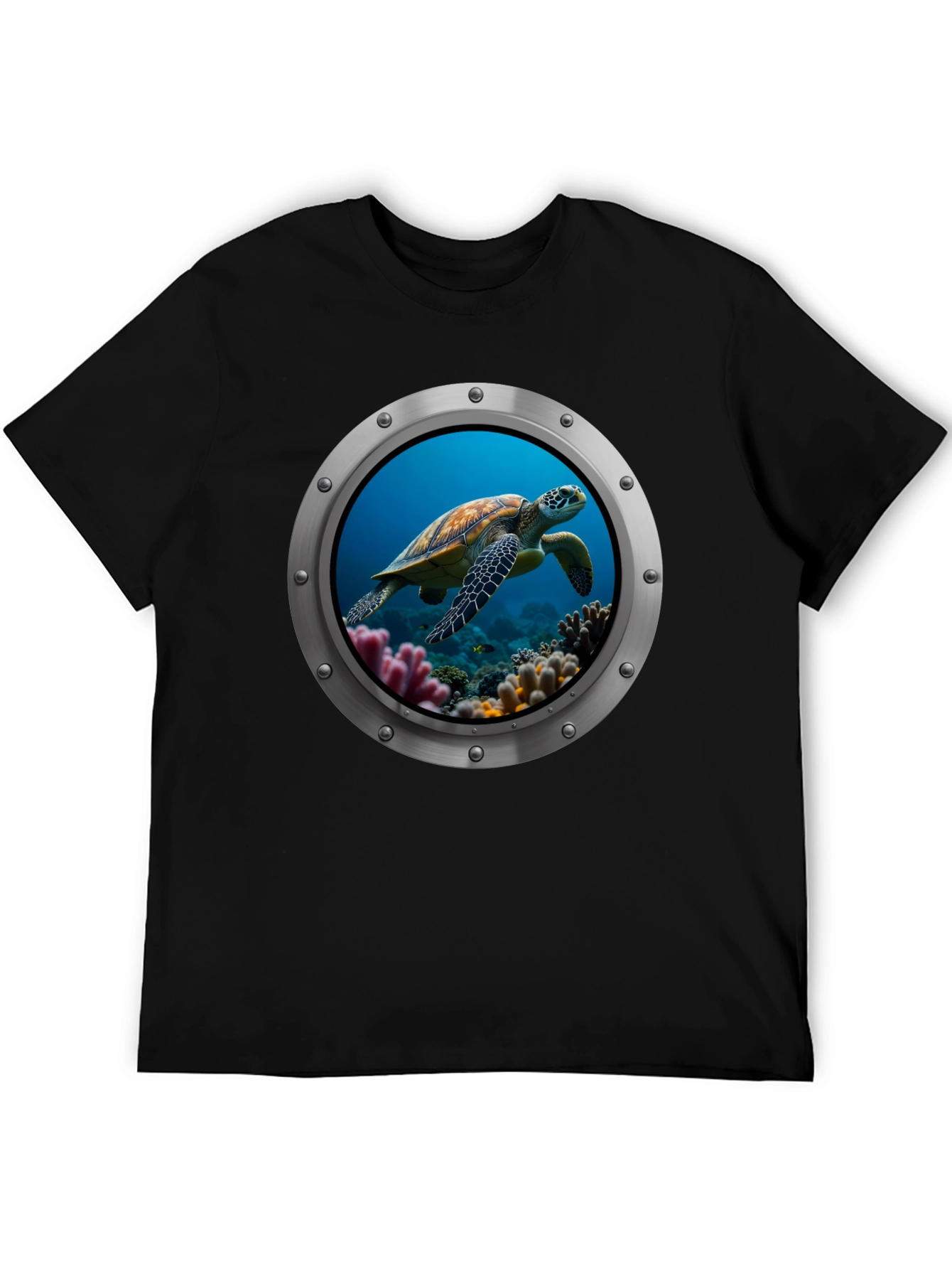 Sea Turtle Porthole Graphic T-Shirt