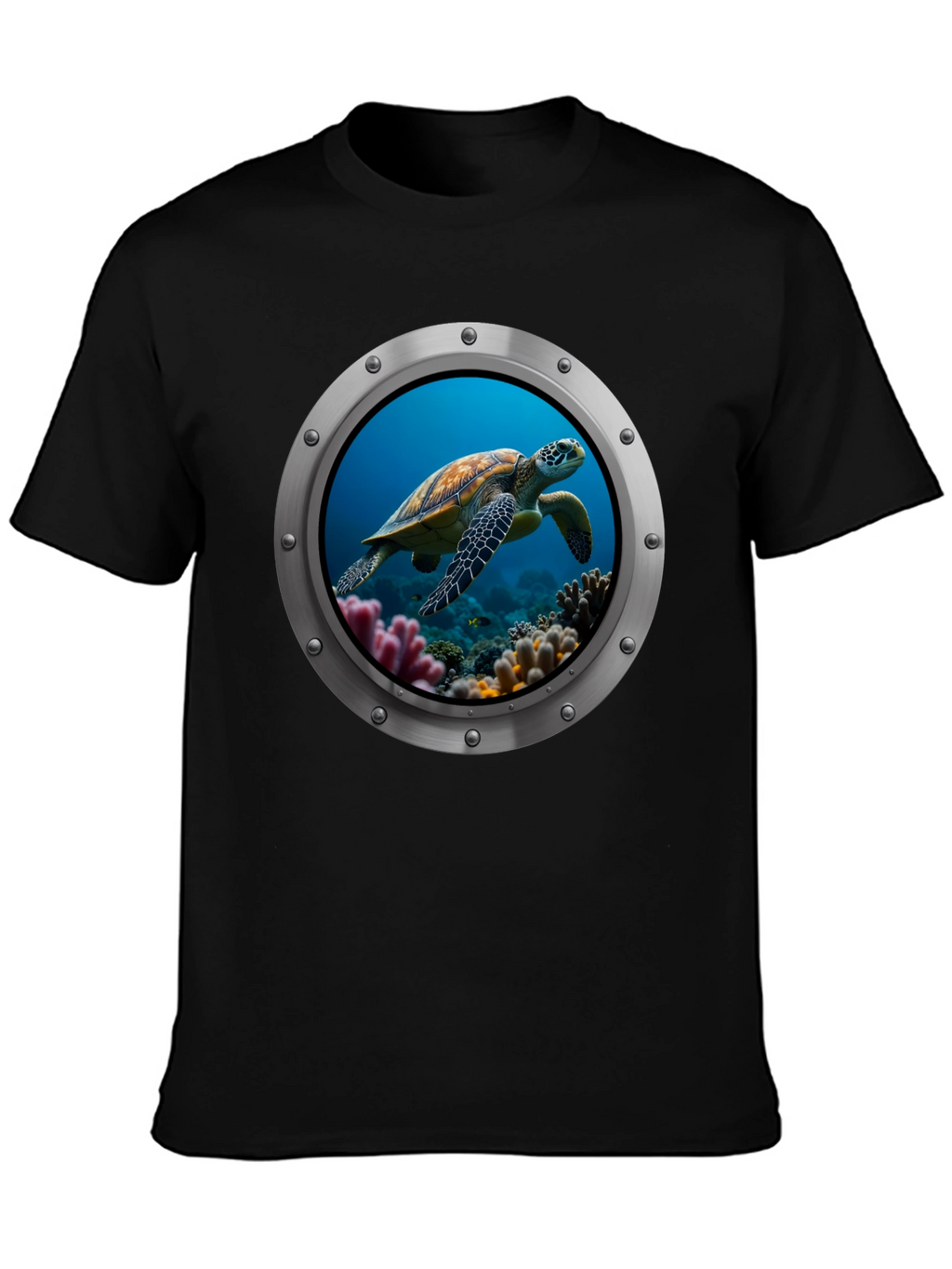 Sea Turtle Porthole Graphic T-Shirt