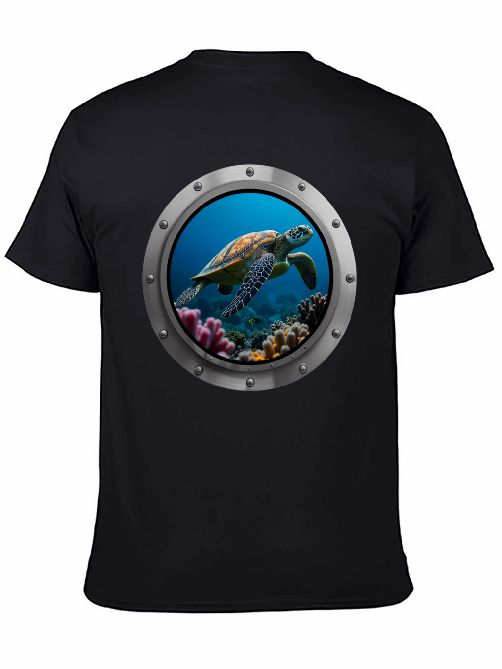 Sea Turtle Porthole Graphic T-Shirt