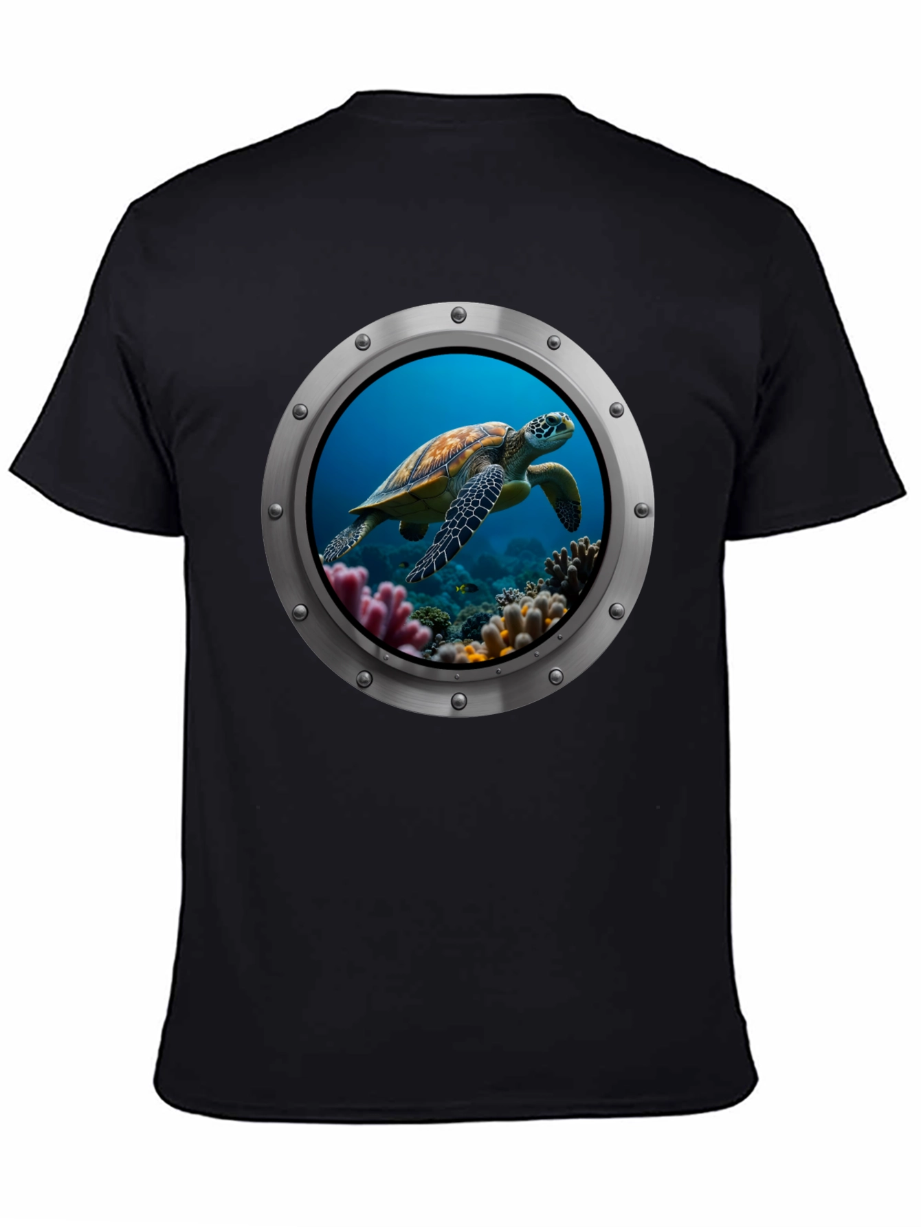 Sea Turtle Porthole Graphic T-Shirt