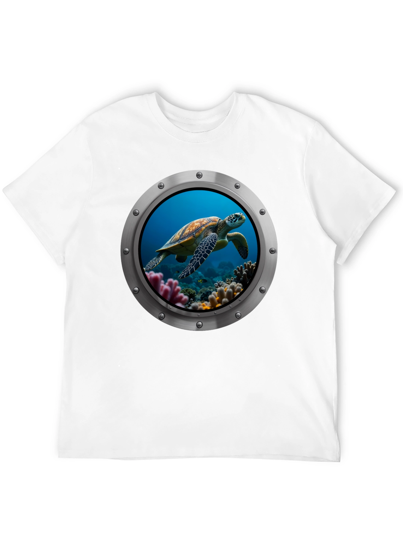 Sea Turtle Porthole Graphic T-Shirt