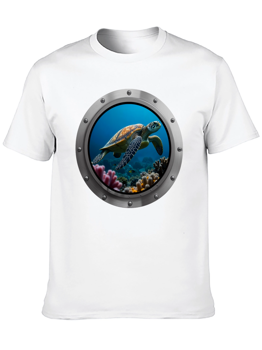 Sea Turtle Porthole Graphic T-Shirt