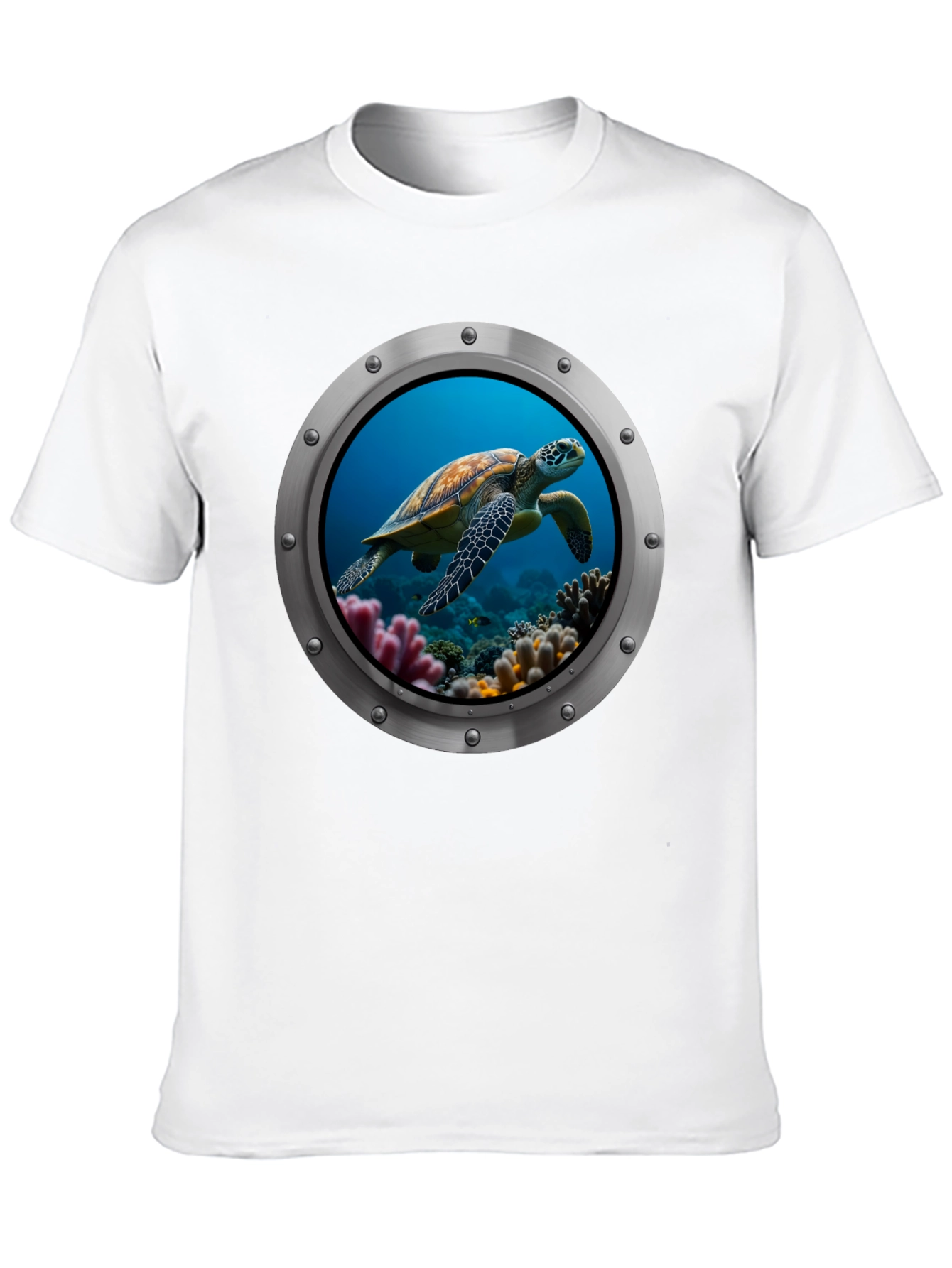 Sea Turtle Porthole Graphic T-Shirt