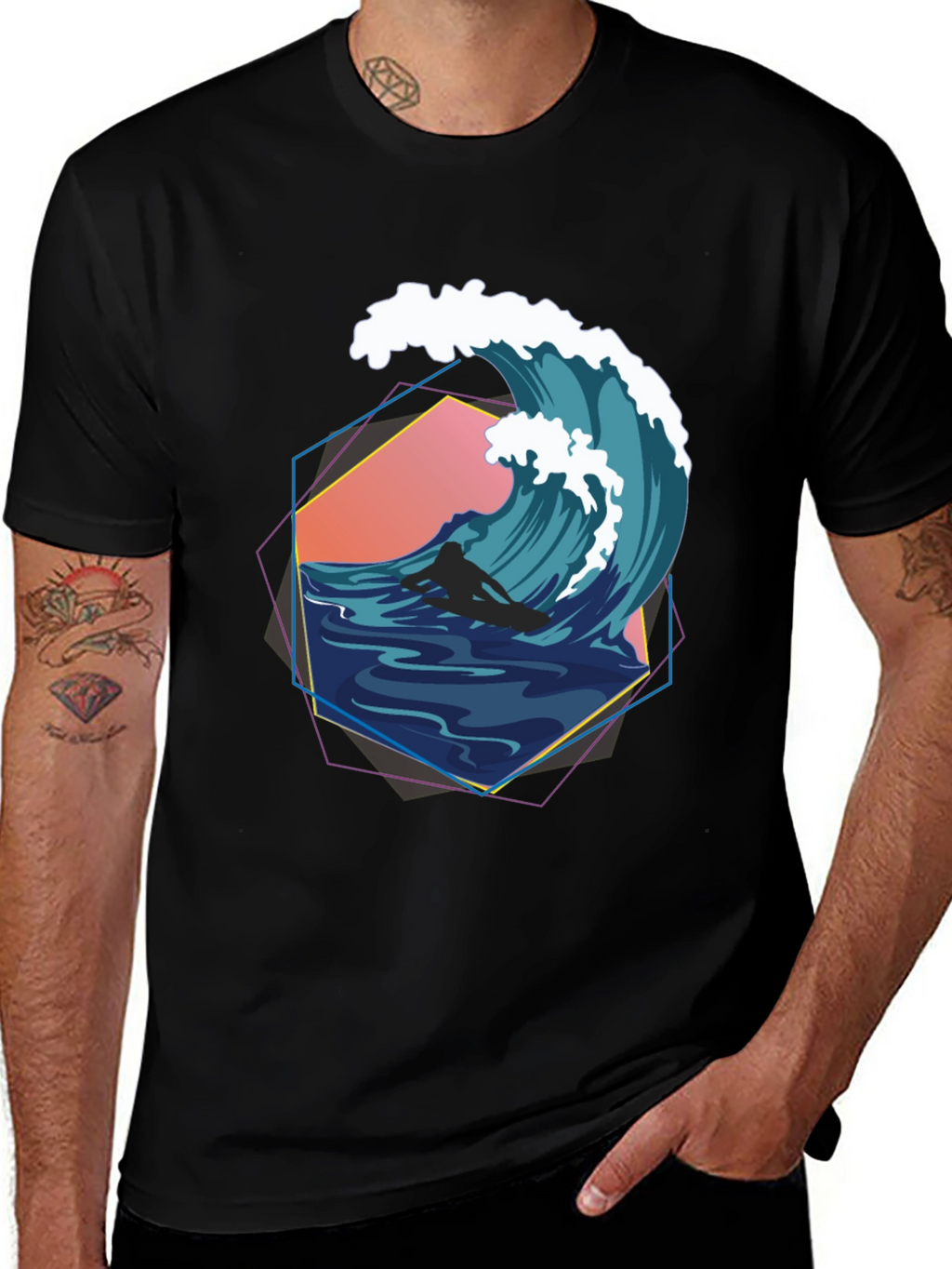 Retro Wave Surfer Graphic Tee