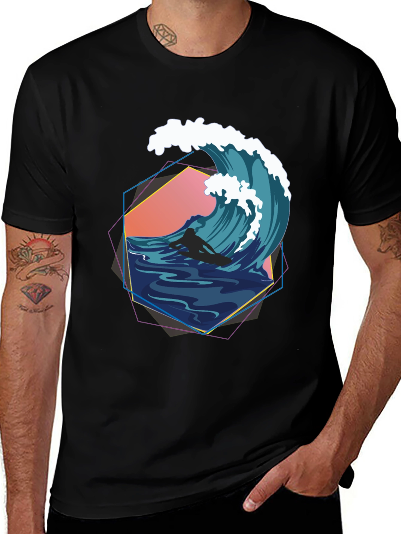 Retro Wave Surfer Graphic Tee