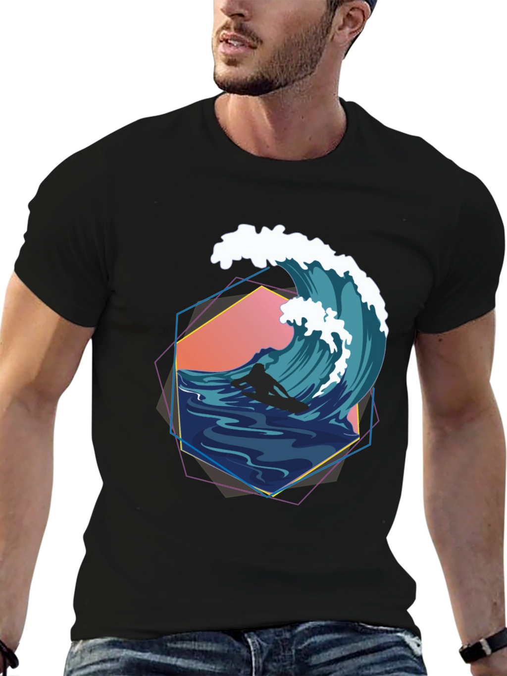 Retro Wave Surfer Graphic Tee