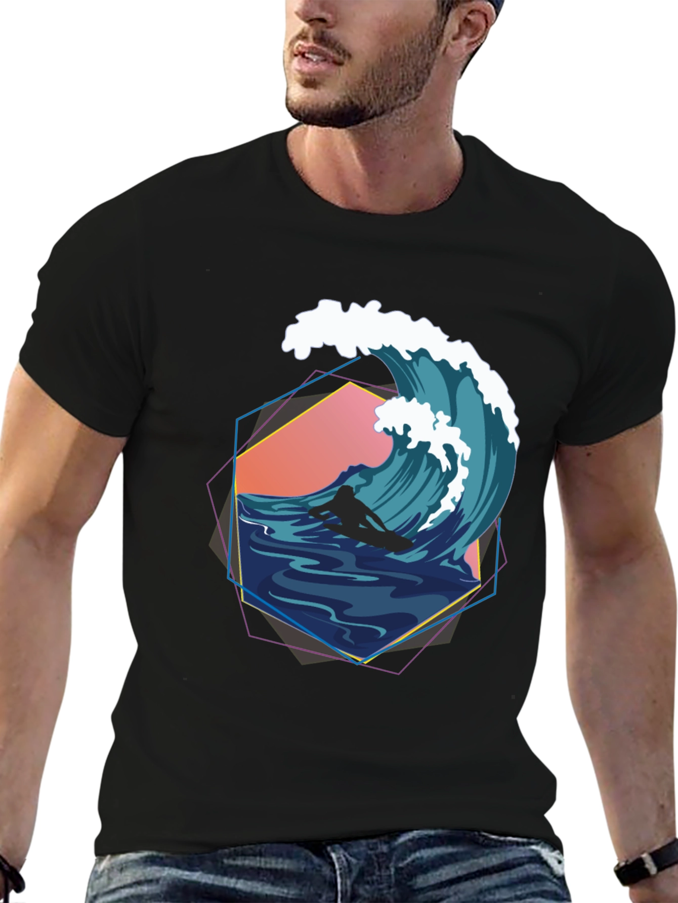 Retro Wave Surfer Graphic Tee
