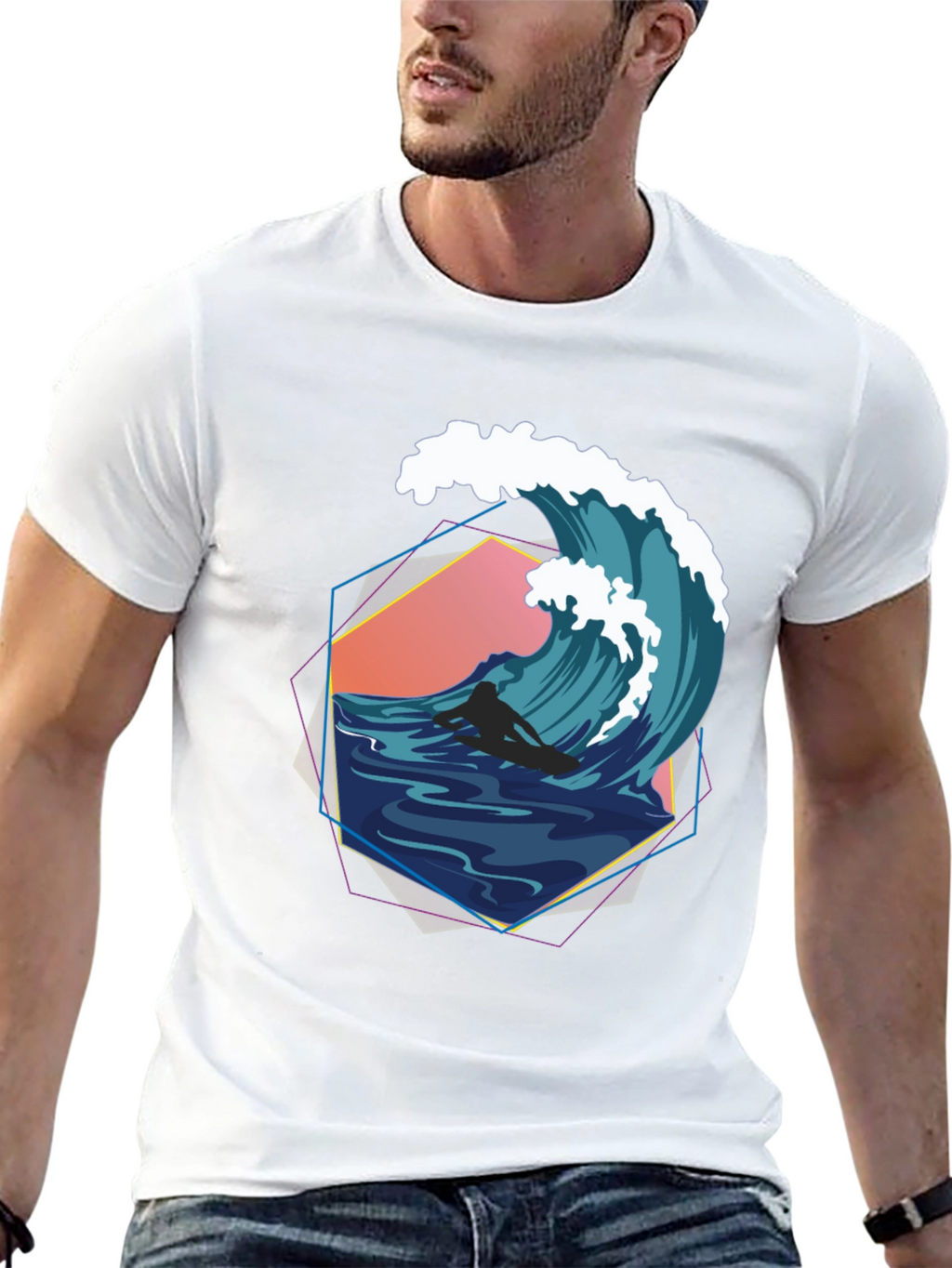 Retro Wave Surfer Graphic Tee