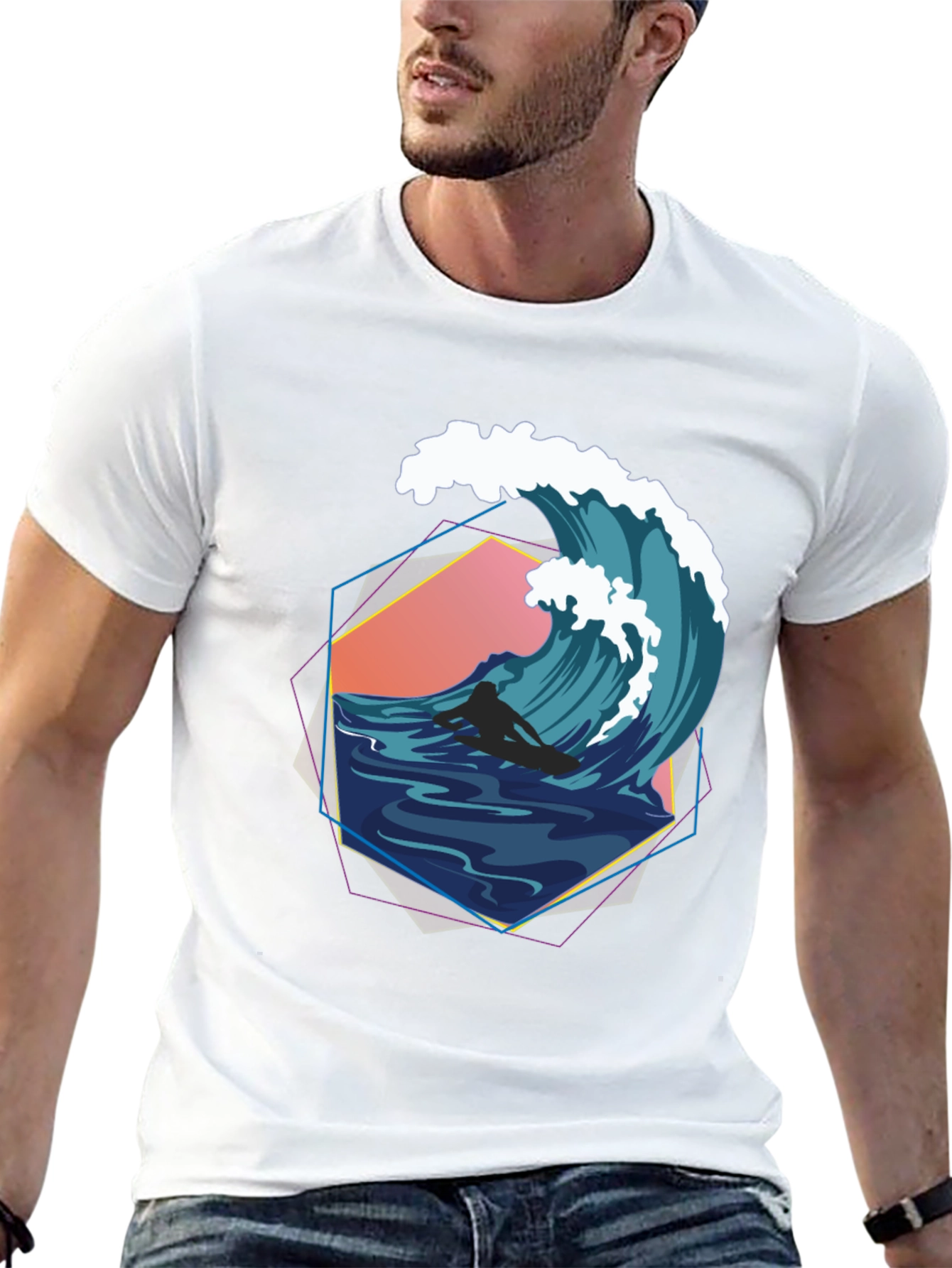 Retro Wave Surfer Graphic Tee