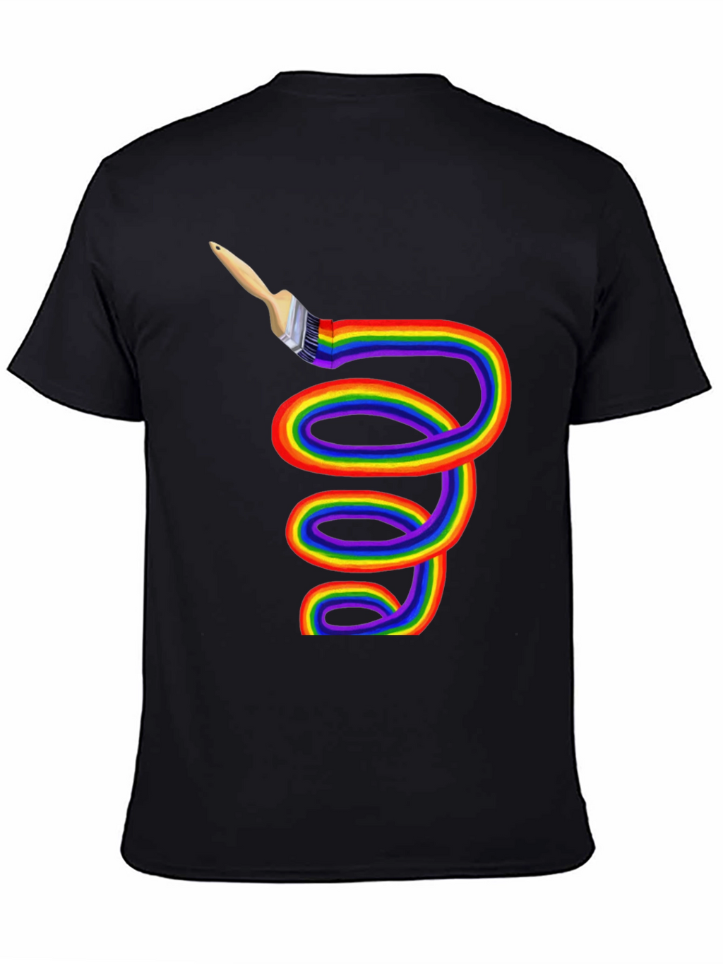 Rainbow Paintbrush Tee - Artistic Expression
