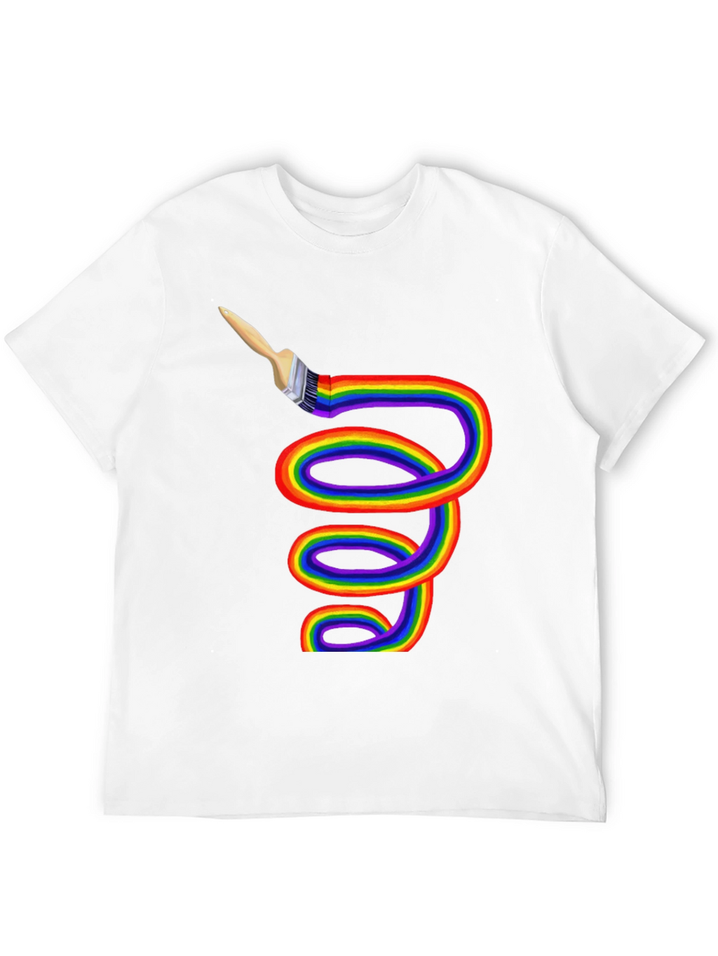 Rainbow Paintbrush Tee - Artistic Expression