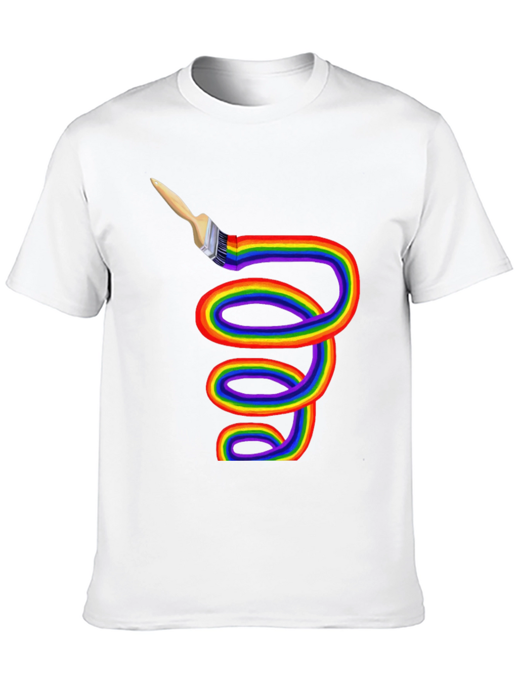 Rainbow Paintbrush Tee - Artistic Expression