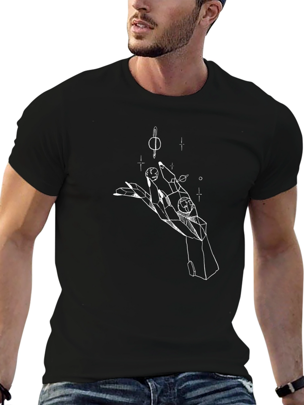 Cosmic Hand Graphic Tee - Black