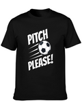 Pitch Please Soccer Graphic Tee - Black Cotton Shirt