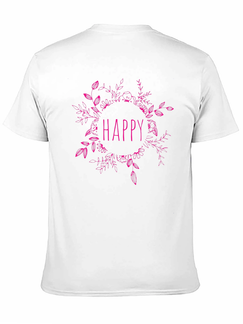 Happy Floral Graphic Black T-Shirt