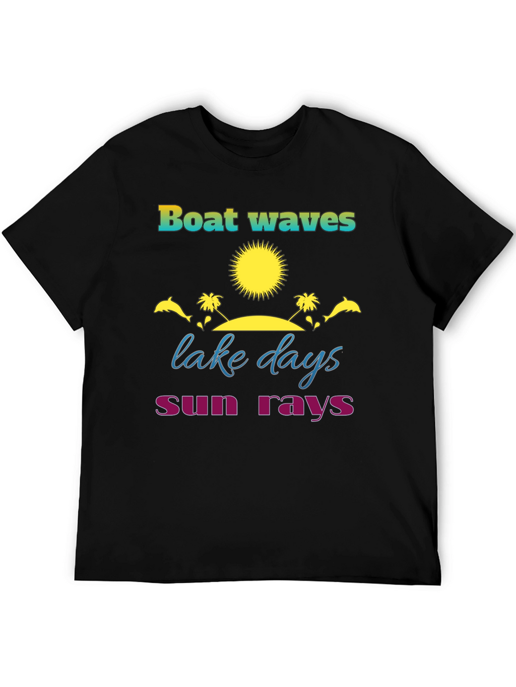 Boat Waves Lake Days Sun Rays T-Shirt