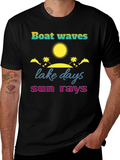 Boat Waves Lake Days Sun Rays T-Shirt