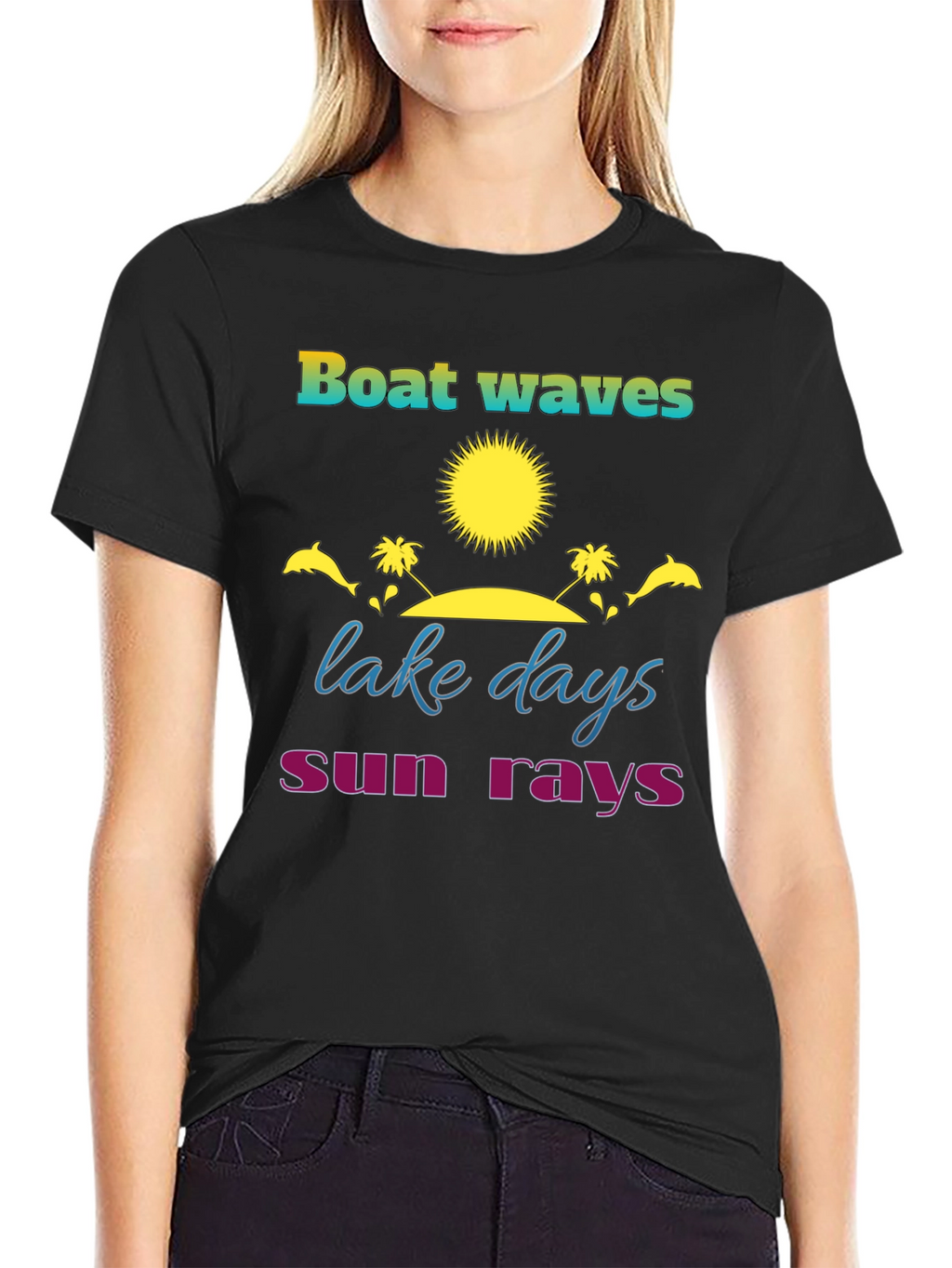 Boat Waves Lake Days Sun Rays T-Shirt