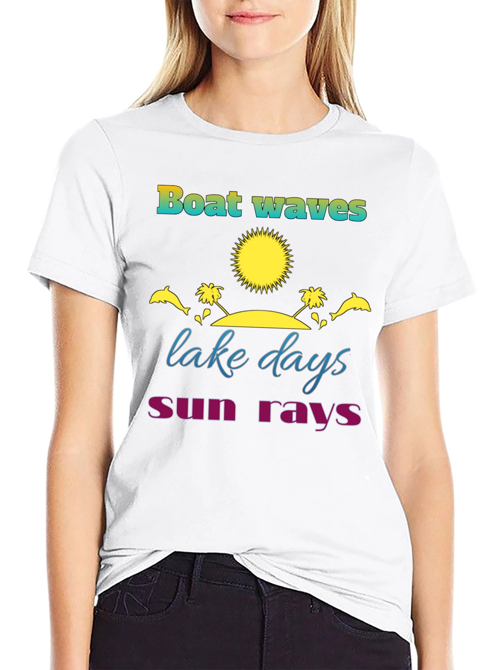 Boat Waves Lake Days Sun Rays T-Shirt