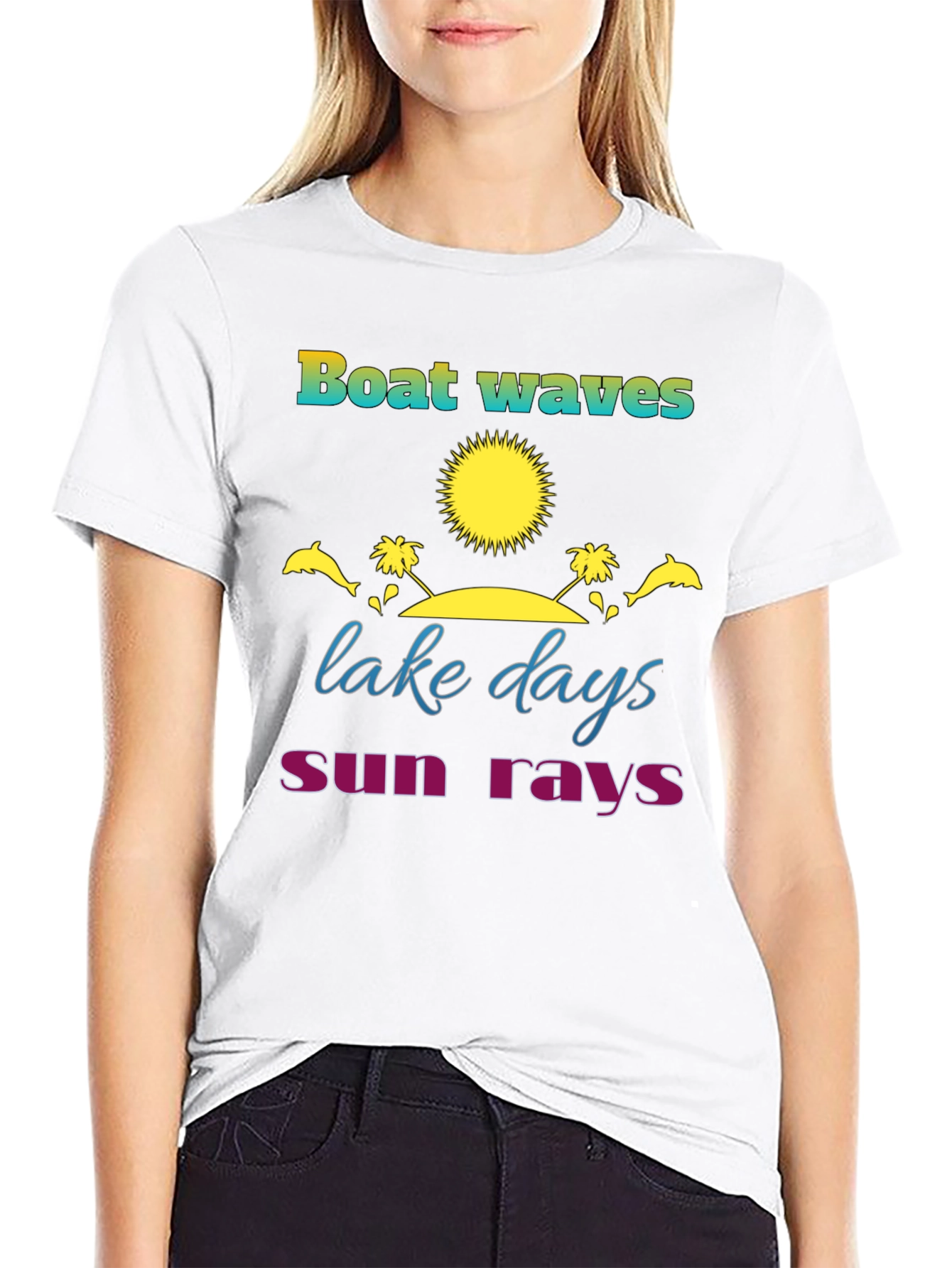 Boat Waves Lake Days Sun Rays T-Shirt
