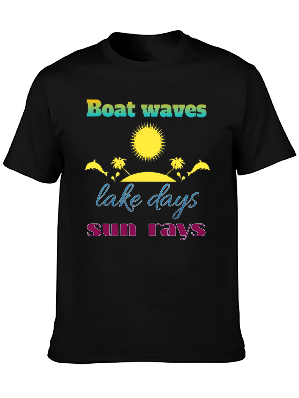 Boat Waves Lake Days Sun Rays T-Shirt