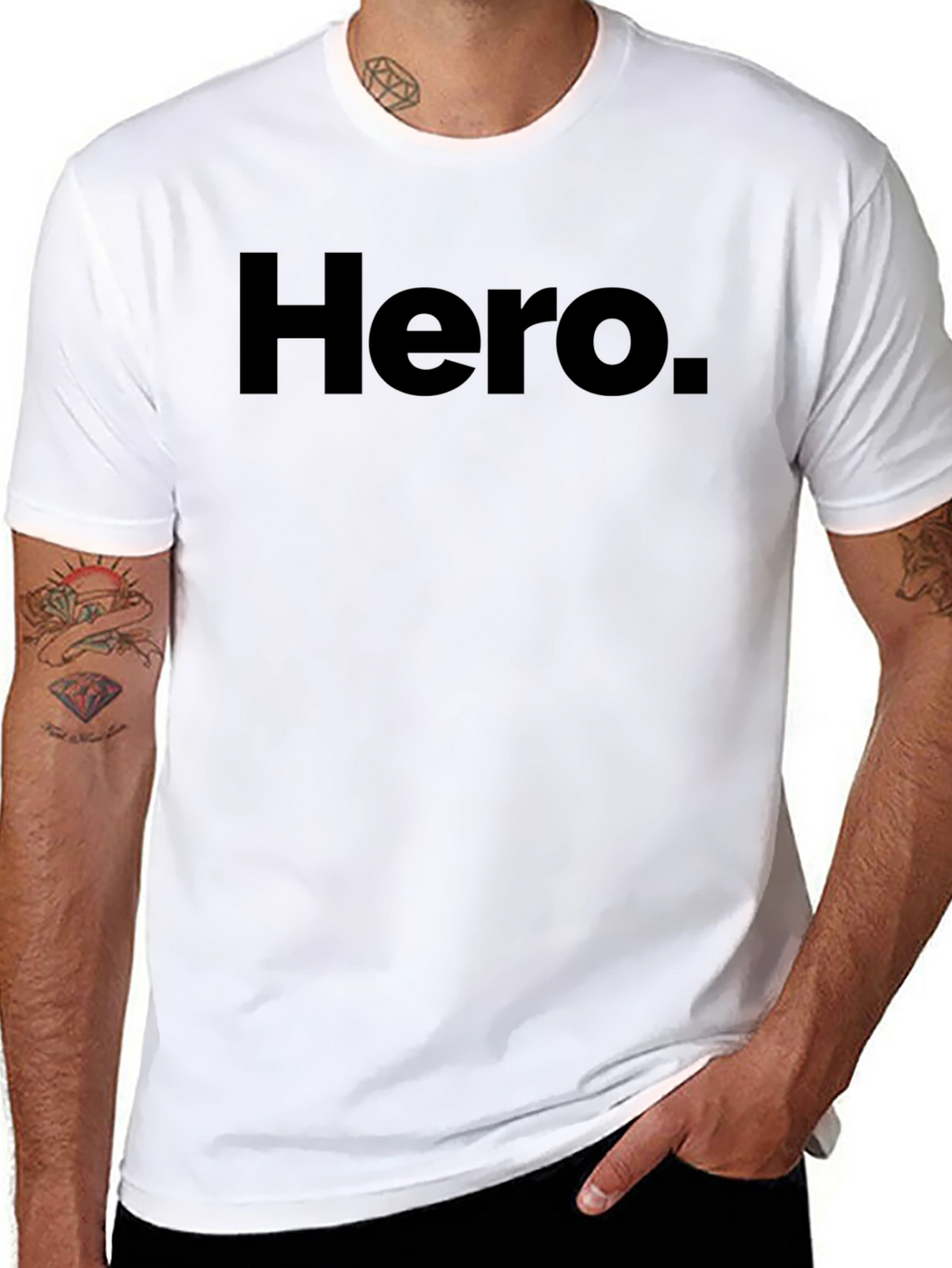 Hero Graphic Print Black T-Shirt