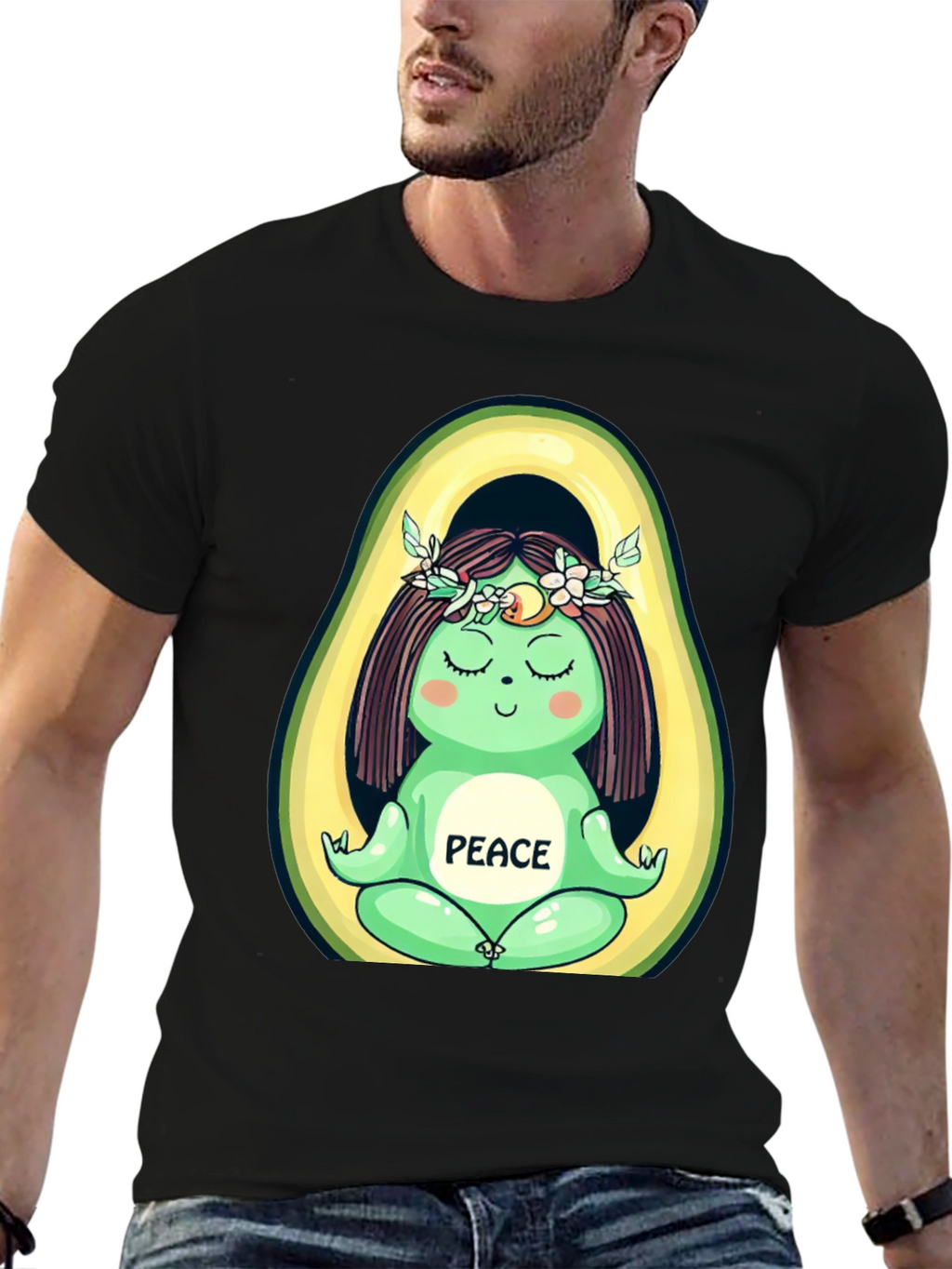 Avocado Yoga Peace Graphic T-Shirt - Unisex