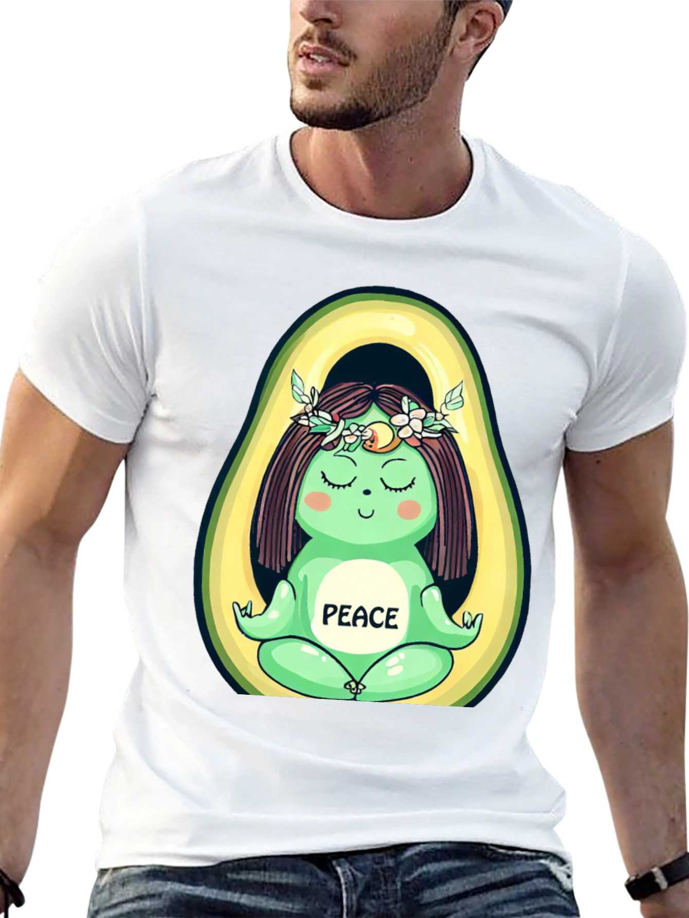 Avocado Yoga Peace Graphic T-Shirt - Unisex