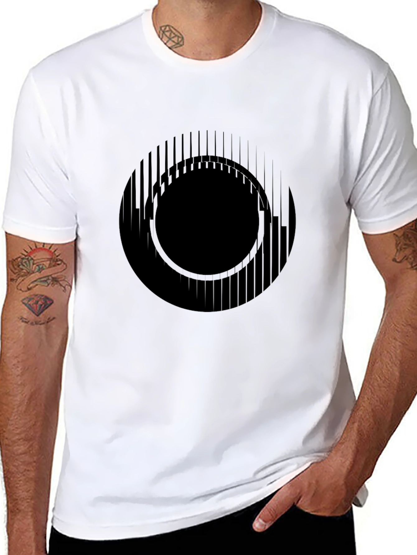 Abstract Circle Graphic Print T-Shirt
