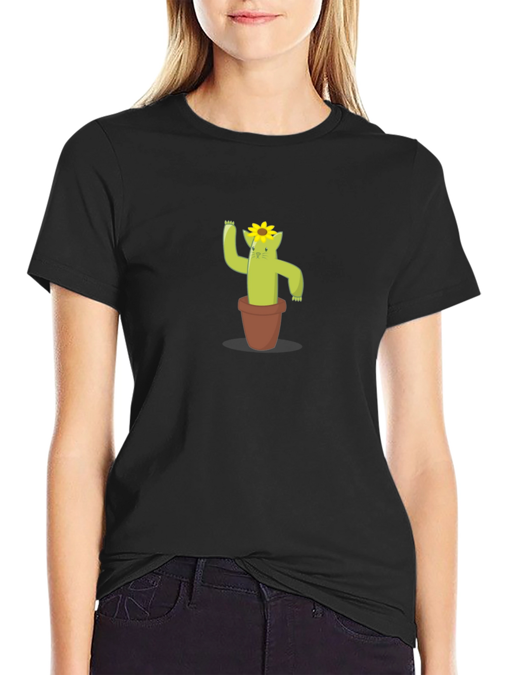 Cactus Cat Tee - Cute Graphic T-Shirt