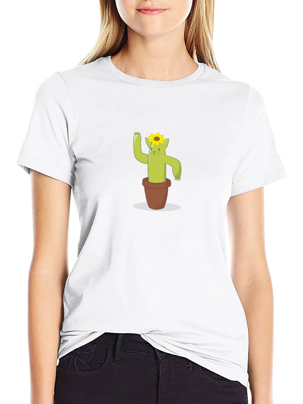 Cactus Cat Tee - Cute Graphic T-Shirt