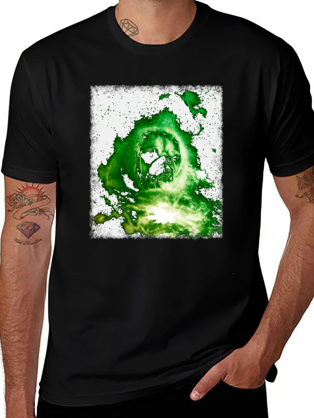 Green Ghoul Graphic Tee - Mens Black T-Shirt
