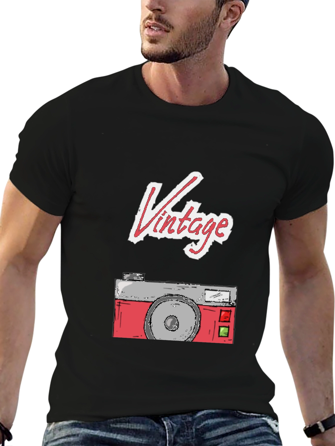 Vintage Camera Graphic Tee - Classic Style