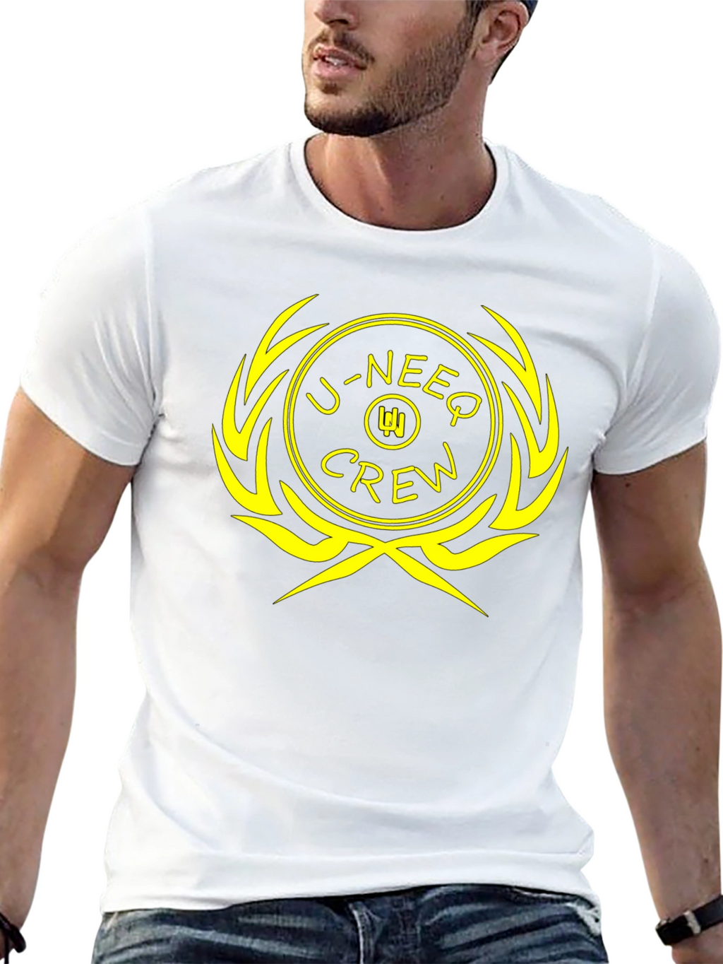 U-NEEQ Crew Black Graphic T-Shirt